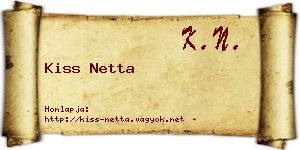 Kiss Netta névjegykártya